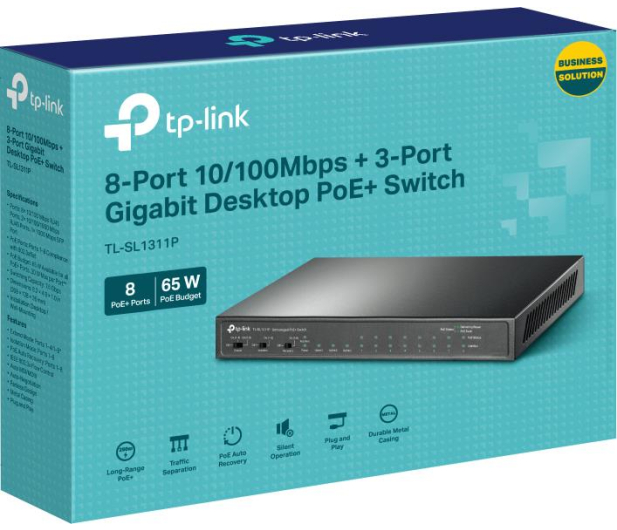TP-LINK SL1311P 8xFE PoE+ 2xGE 1xSFP TL-SL1311P - 1137567 - zdjęcie 3